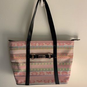 Kate Spade Stripes Pink Green Handbag